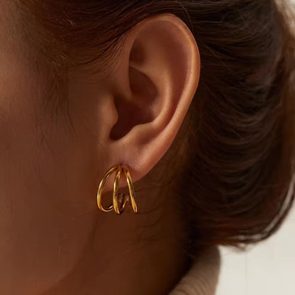 Dainty Triple Layered Hoops