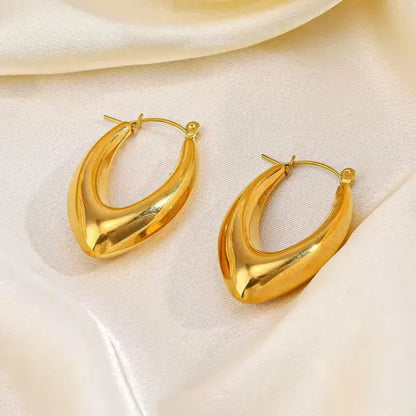 Golden V-Curve Hoops