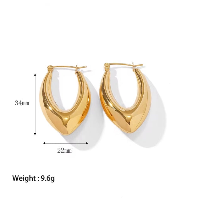Golden V-Curve Hoops