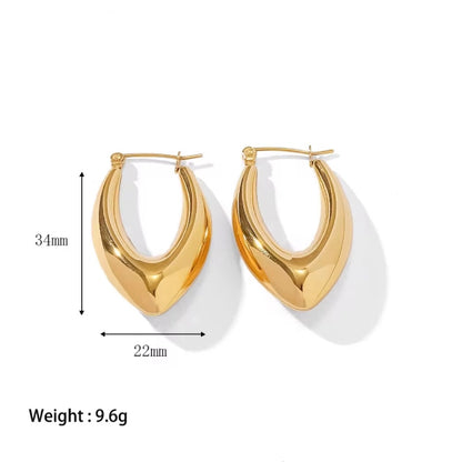Golden V-Curve Hoops