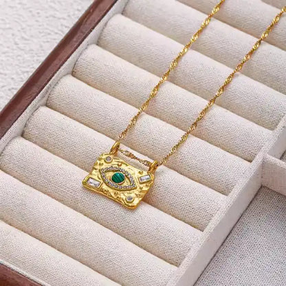 Emerald Green with Zircons Nazar Pendant