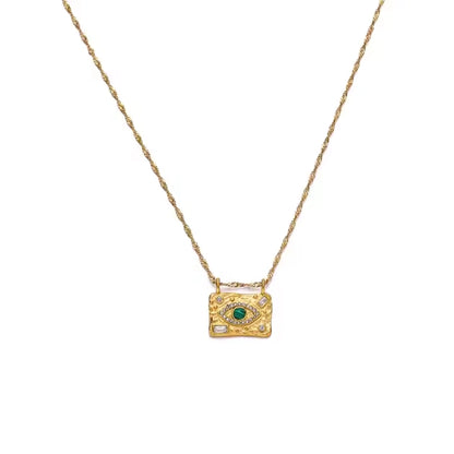 Emerald Green with Zircons Nazar Pendant