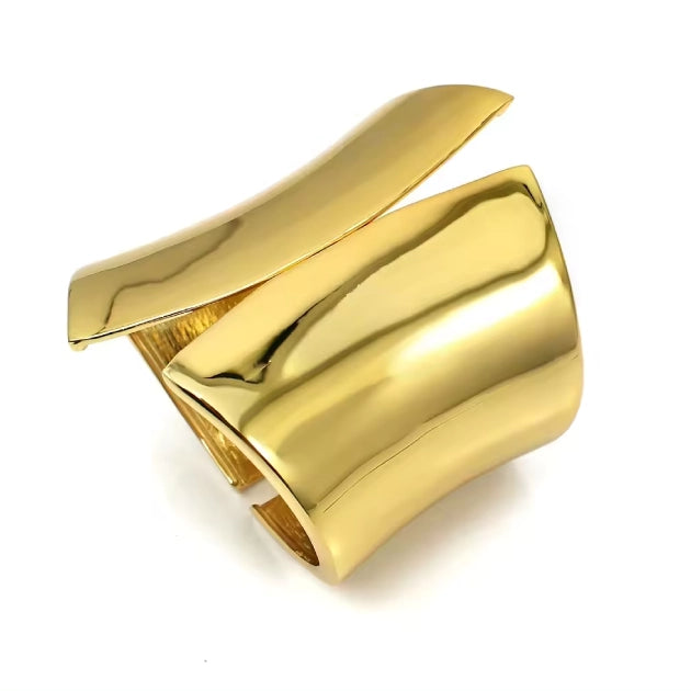 Solara Solid Gold Trendy Cuff bracelet - 18k Gold Plated