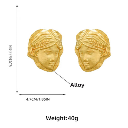 Golden Chehra Statement Studs