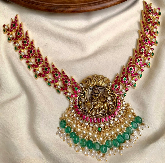 Krishna Kili Kantika - Statement Jadau kundan Necklace