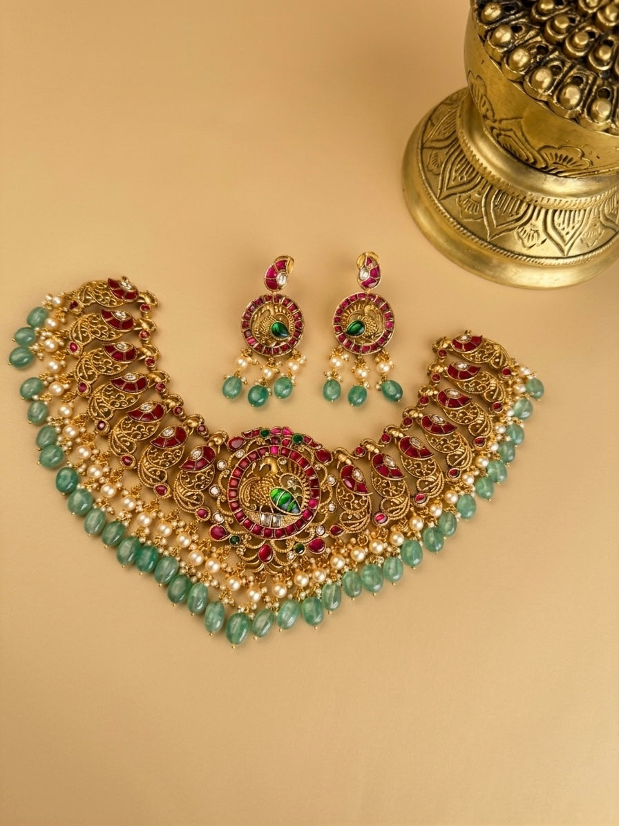 Mayura Vaibhava – Original Jadau Kundan Necklace Set