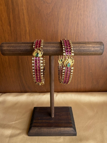 Mayurika Antique Ruby Bangles