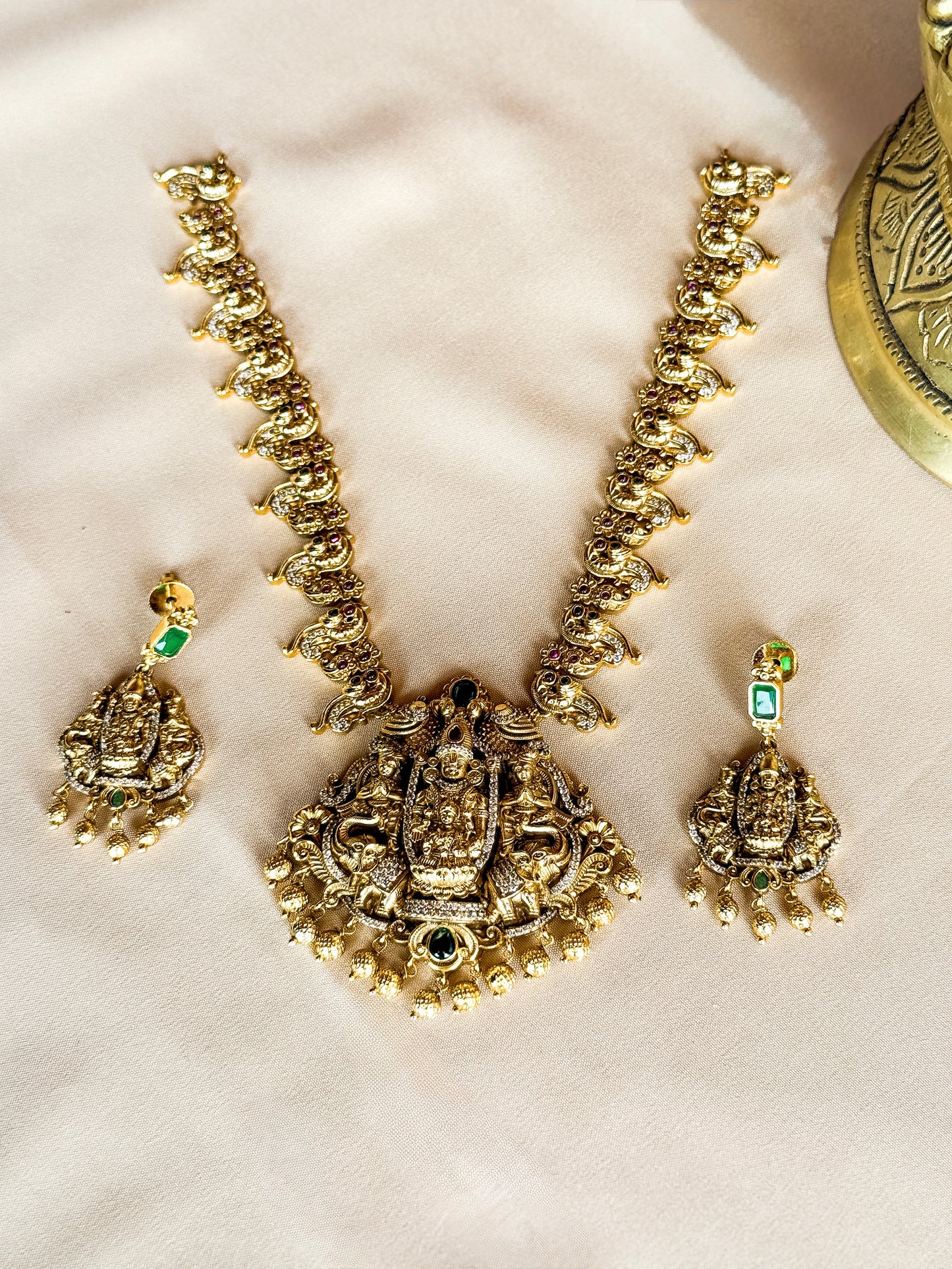 Shri Lakshmi Venkatesha Vaibhava - Micro Gold Plated Necklace Set.