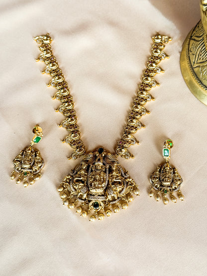 Shri Lakshmi Venkatesha Vaibhava - Micro Gold Plated Necklace Set.