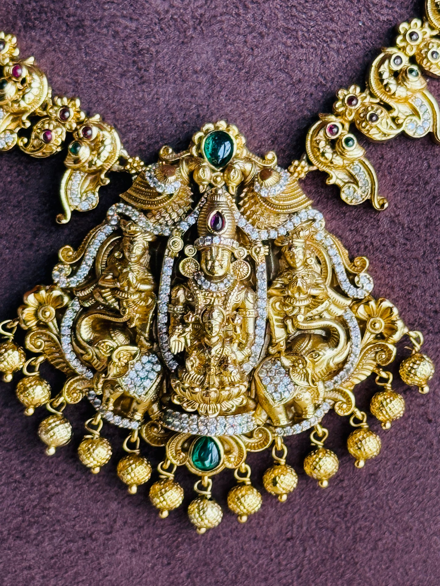 Shri Lakshmi Venkatesha Vaibhava - Micro Gold Plated Necklace Set.
