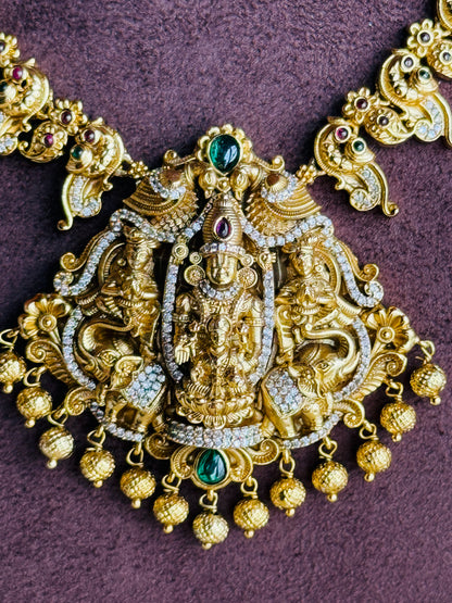 Shri Lakshmi Venkatesha Vaibhava - Micro Gold Plated Necklace Set.