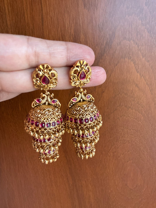 Trilaya – Three-Layered original Jadau Antique Temple Jhumka.