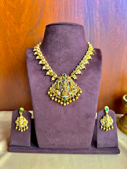 Shri Lakshmi Venkatesha Vaibhava - Micro Gold Plated Necklace Set.