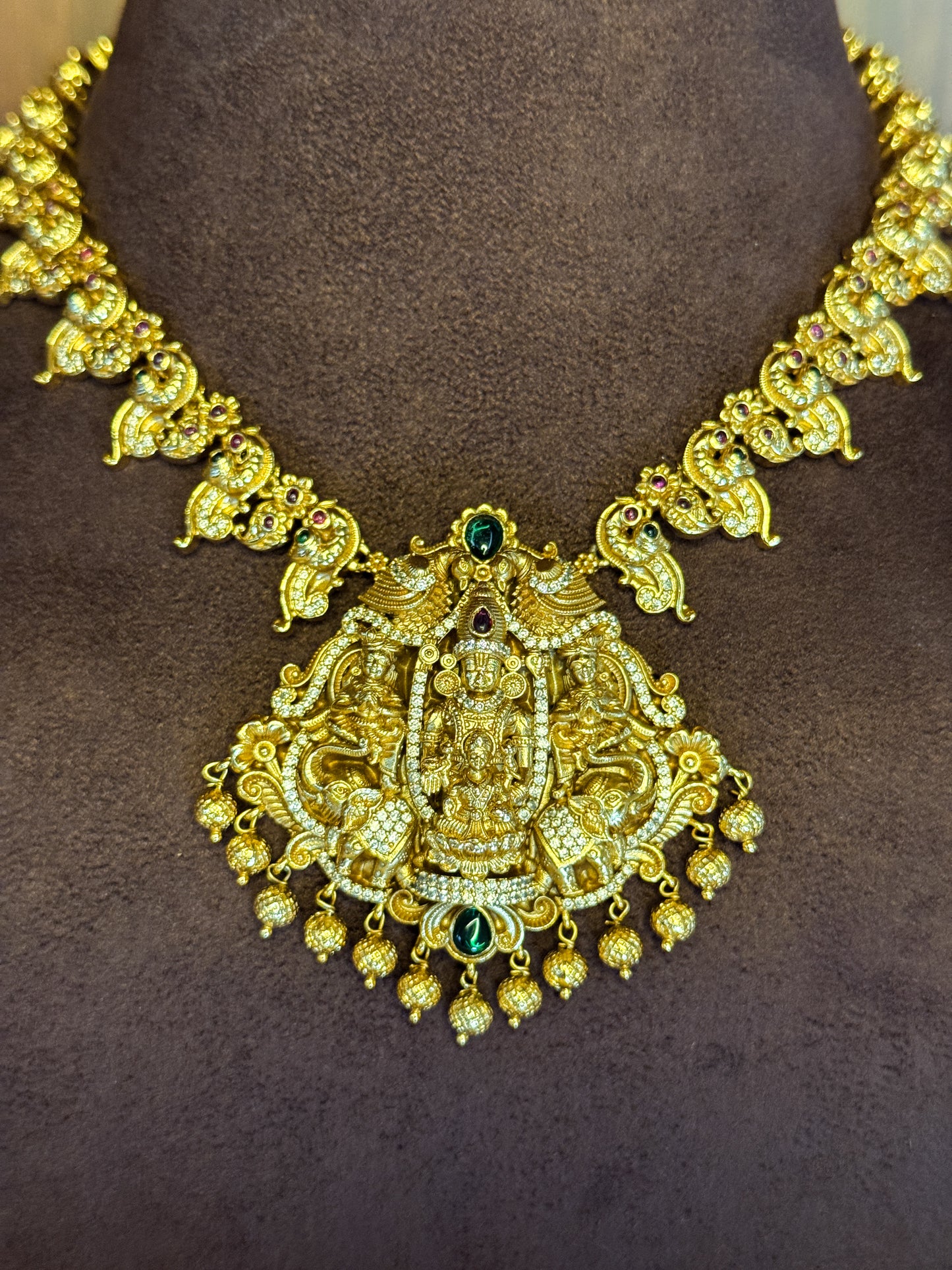 Shri Lakshmi Venkatesha Vaibhava - Micro Gold Plated Necklace Set.