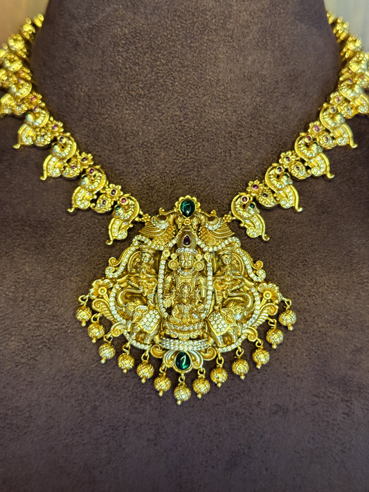 Shri Lakshmi Venkatesha Vaibhava - Micro Gold Plated Necklace Set.