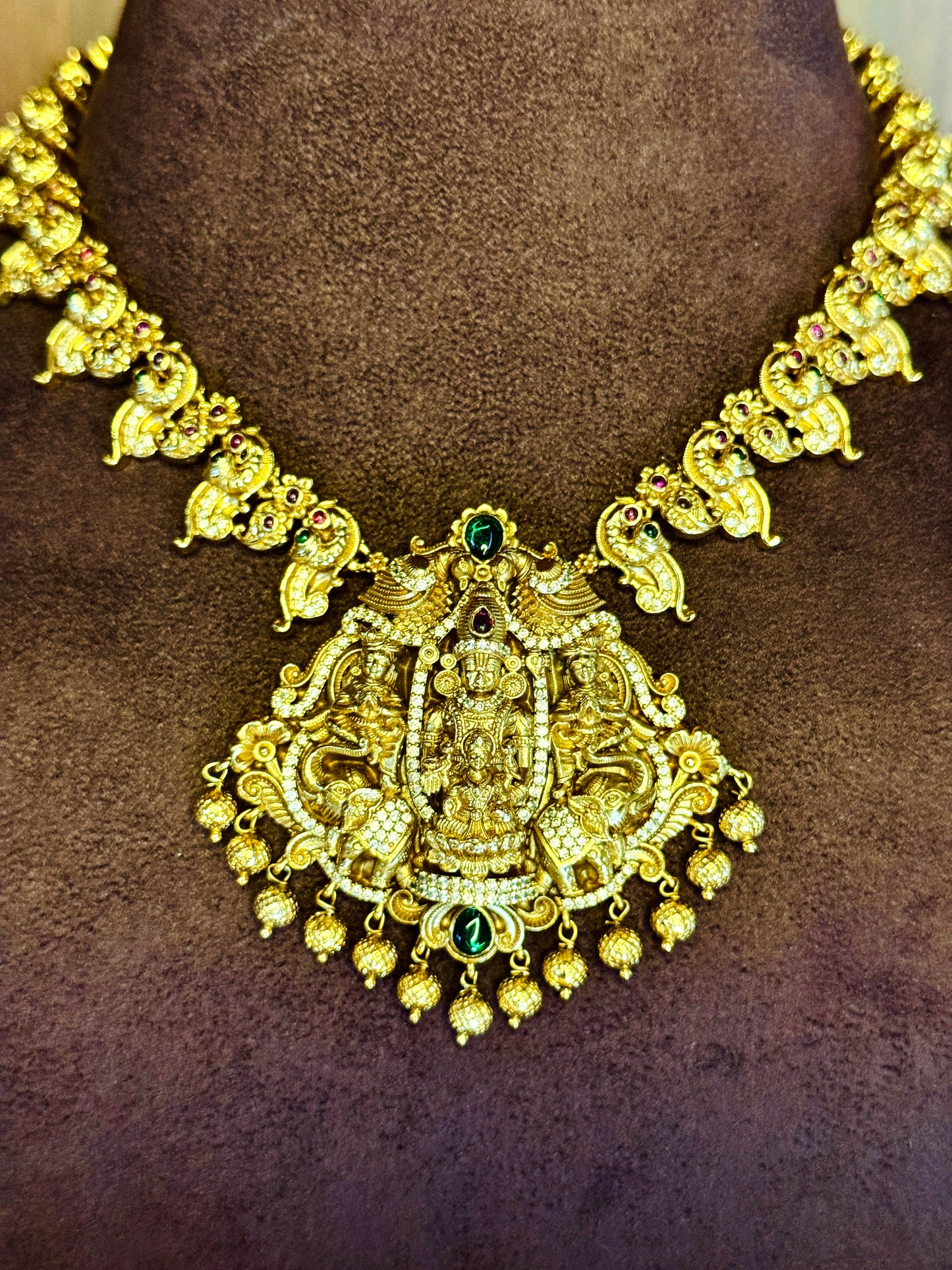 Shri Lakshmi Venkatesha Vaibhava - Micro Gold Plated Necklace Set.