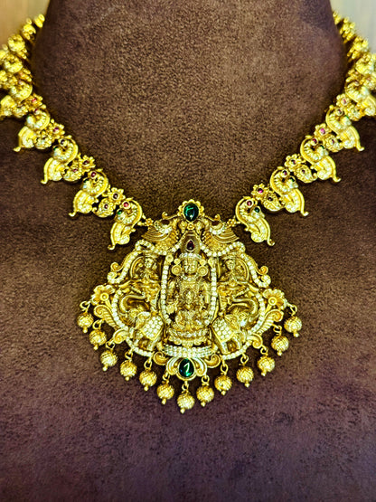 Shri Lakshmi Venkatesha Vaibhava - Micro Gold Plated Necklace Set.