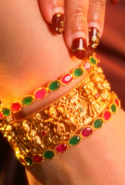 Shri Radha Krishna Antique Jadau Kundan Kada