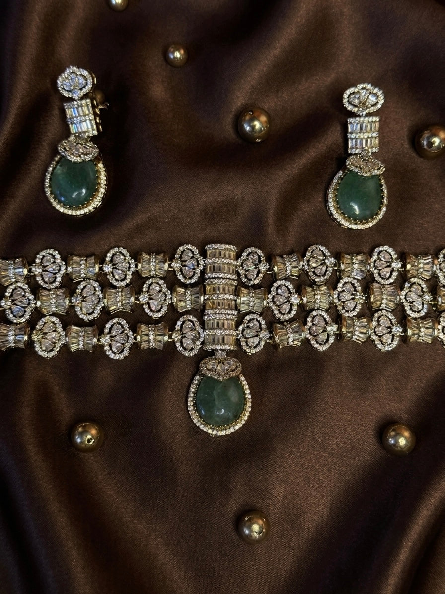 Pannika – Emerald Polki Heritage Necklace Set.