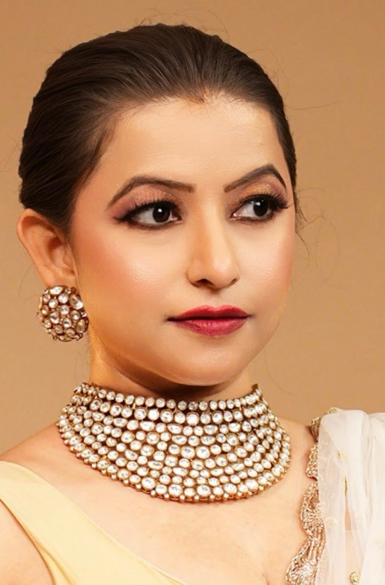 Maharika – Imperial Moissanite Polki Heritage Choker Set.