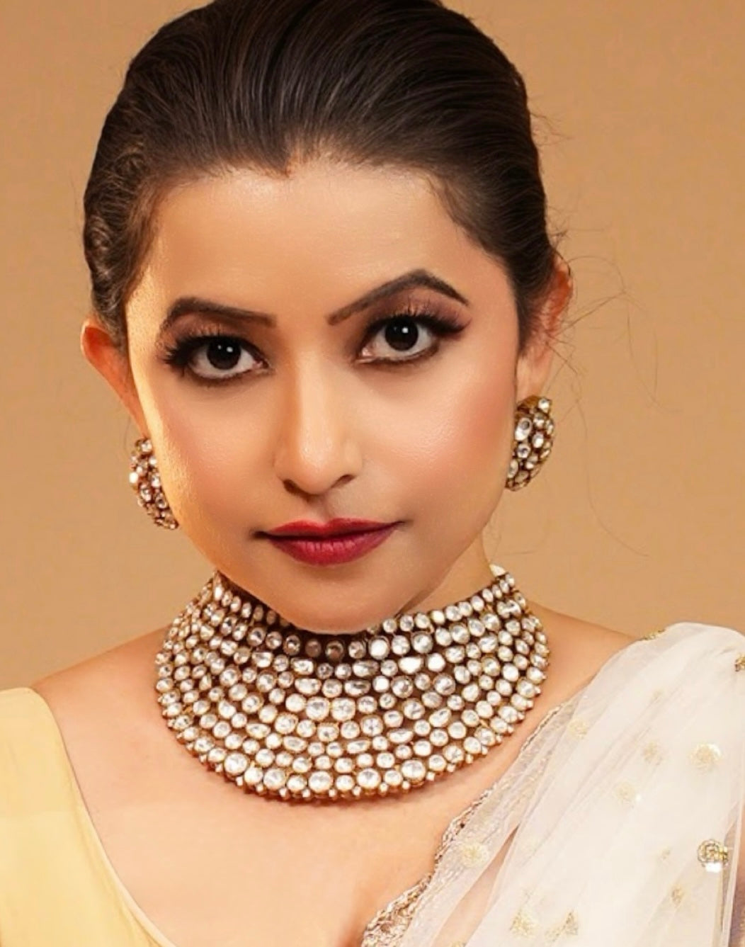 Maharika – Imperial Moissanite Polki Heritage Choker Set.