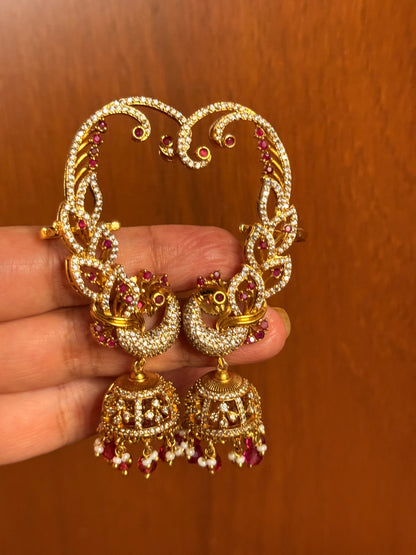 Mayuri Karnika – Ruby Zircon Ear Cuff Jhumka