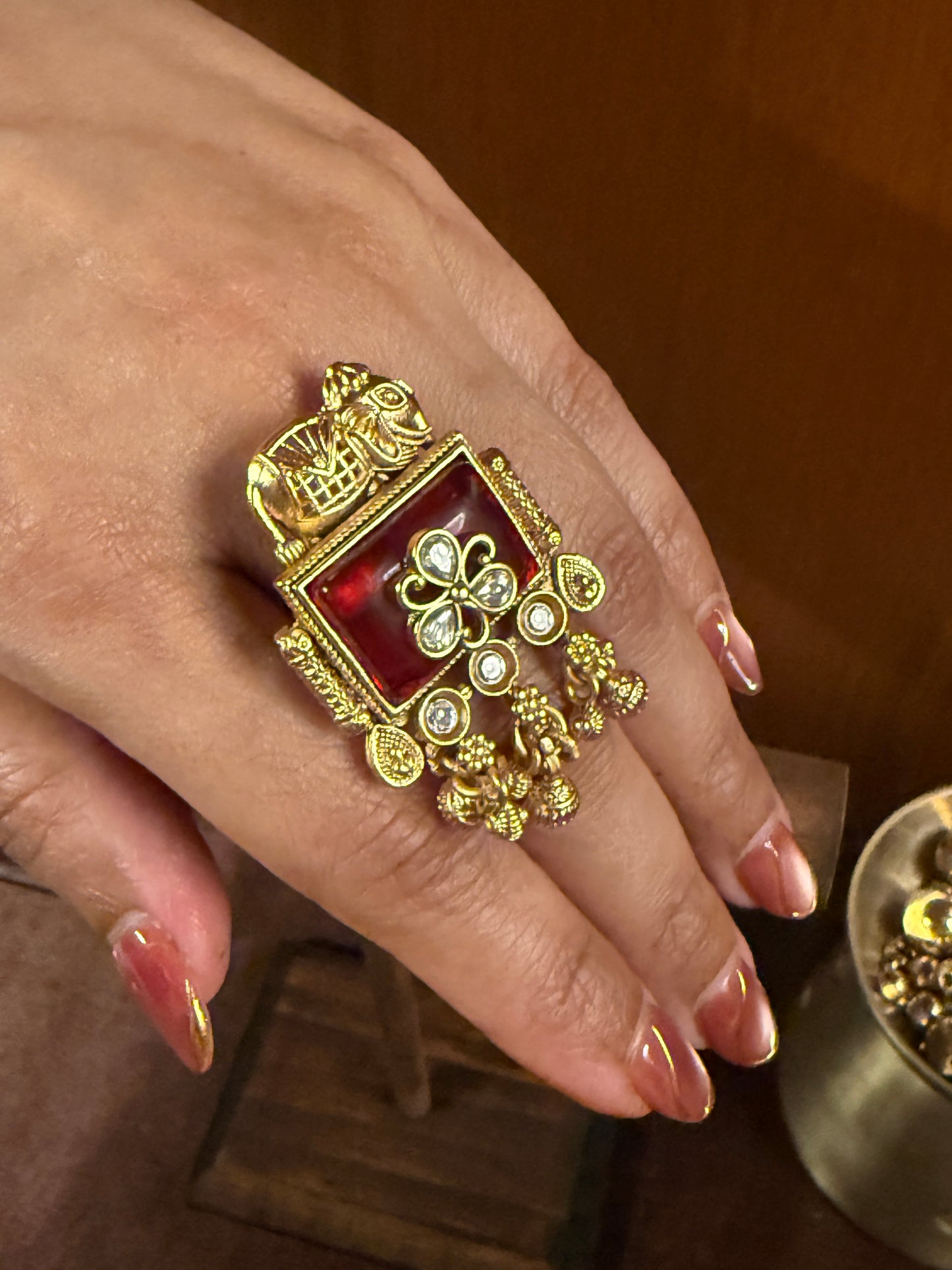 Gajeshree Crimson Statement Ring