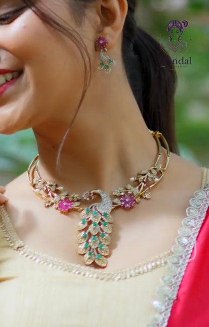 Blooming Mayura Heritage Necklace Set.