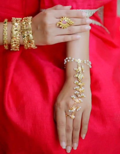Hansika Haathphool – Pearl Heritage Hand Harness.