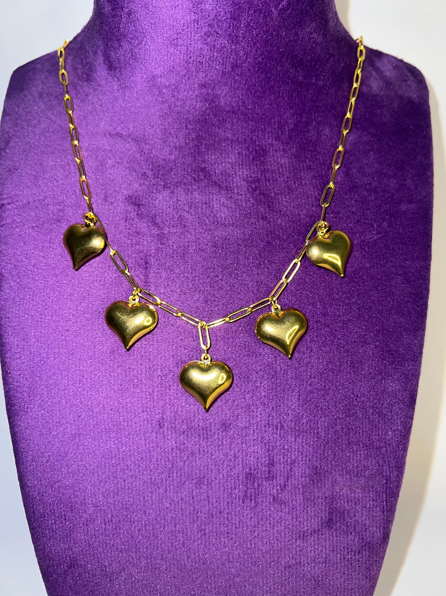 Brass Heart Necklace - 18k Gold Plated