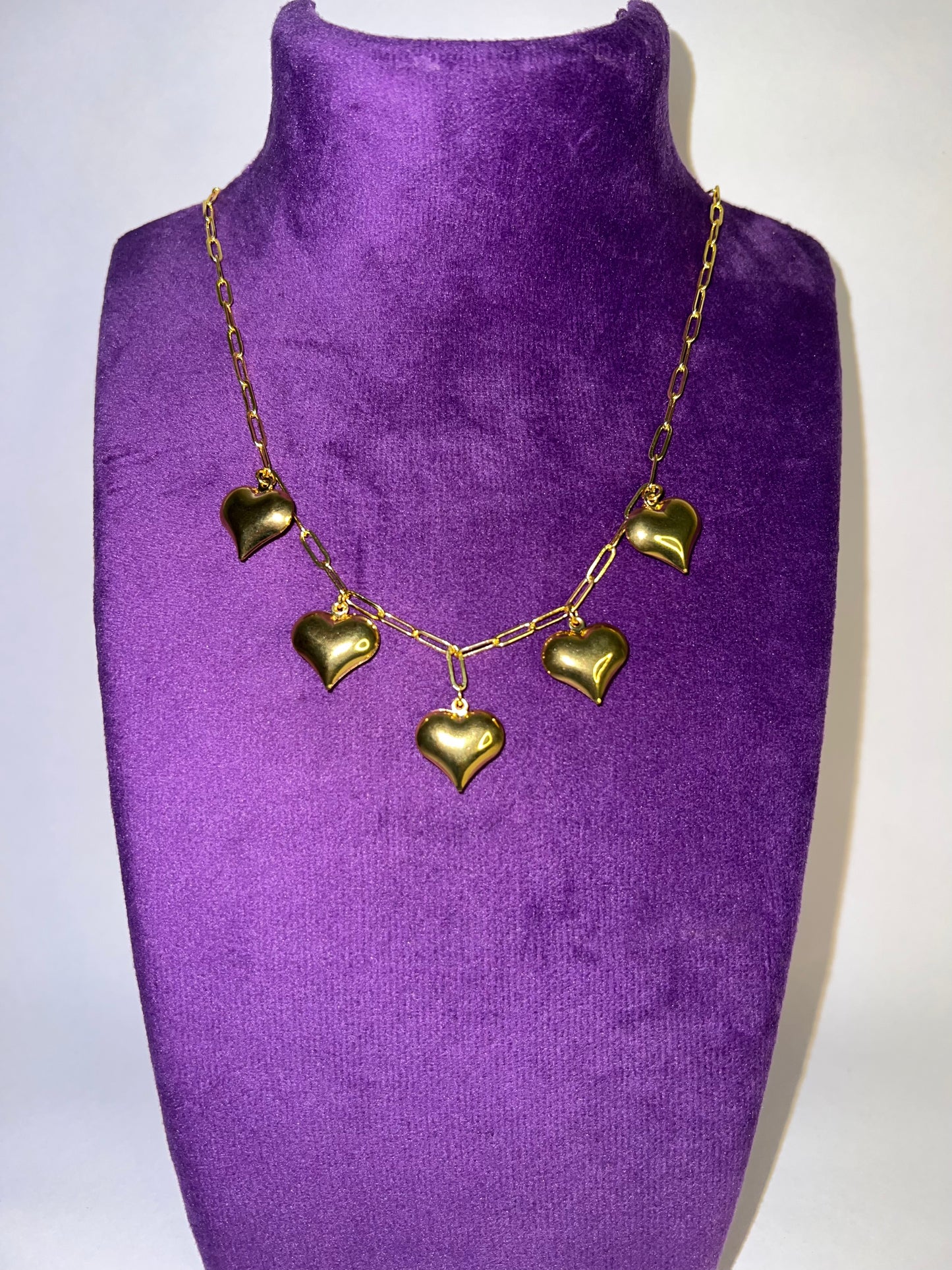 Brass Heart Necklace - 18k Gold Plated