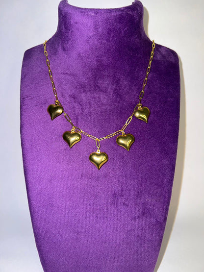 Brass Heart Necklace - 18k Gold Plated