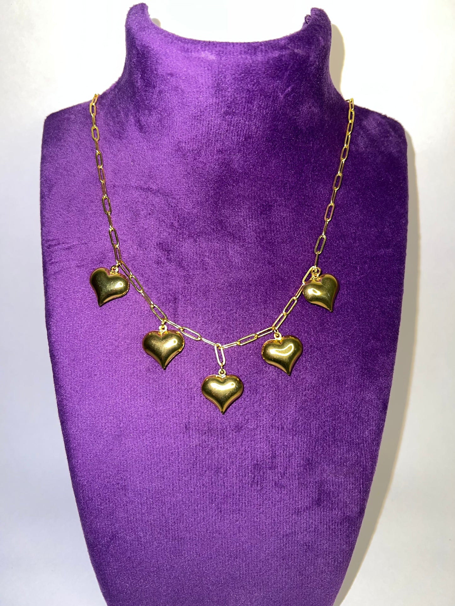 Brass Heart Necklace - 18k Gold Plated