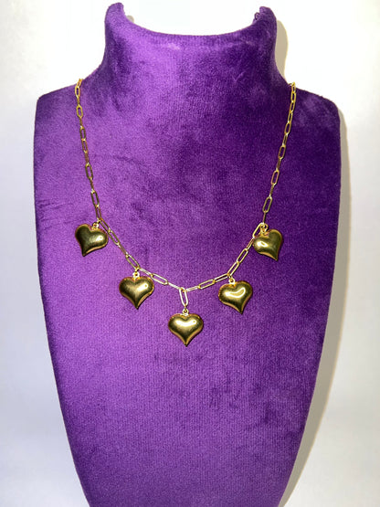 Brass Heart Necklace - 18k Gold Plated