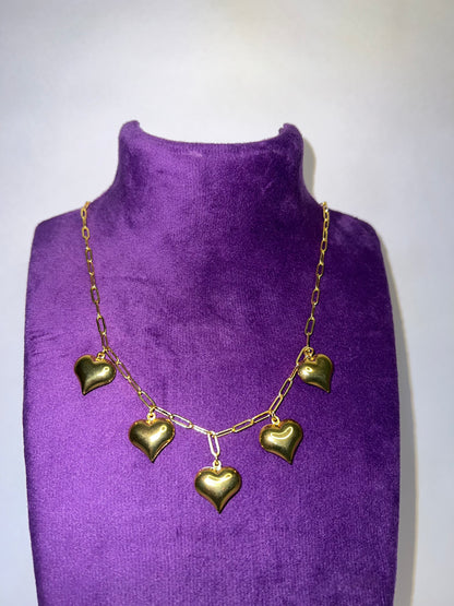 Brass Heart Necklace - 18k Gold Plated