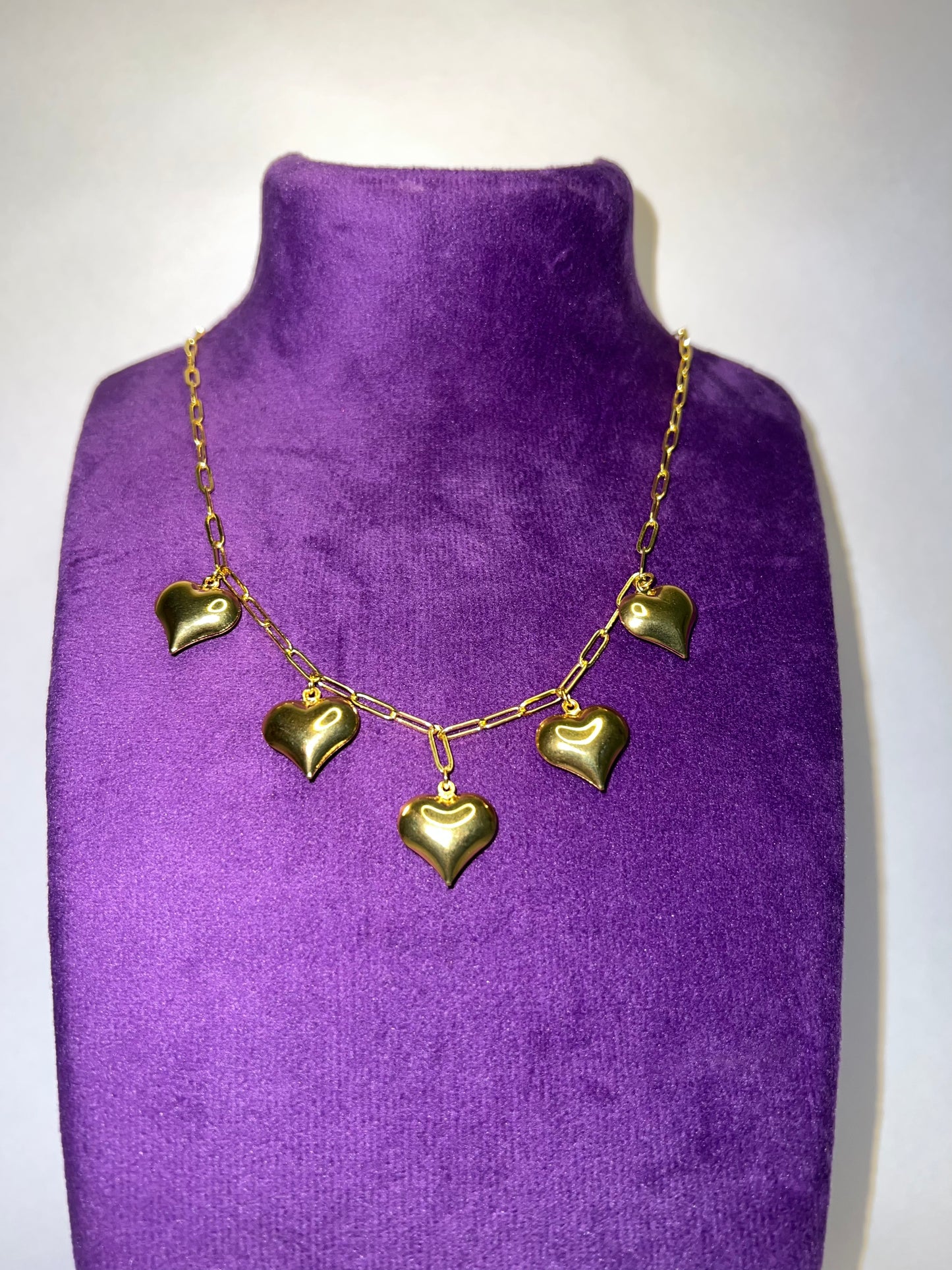 Brass Heart Necklace - 18k Gold Plated