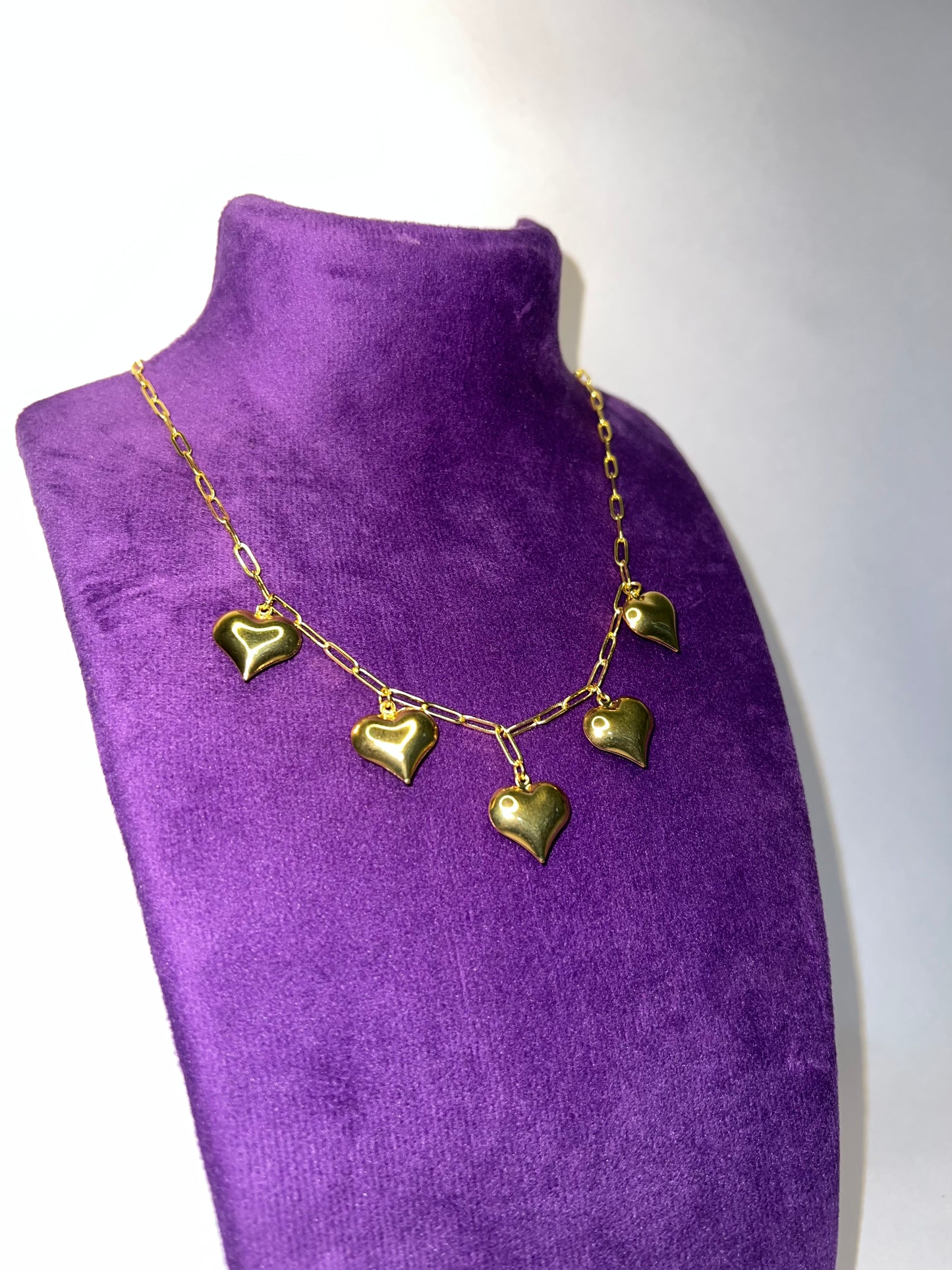 Brass Heart Necklace - 18k Gold Plated