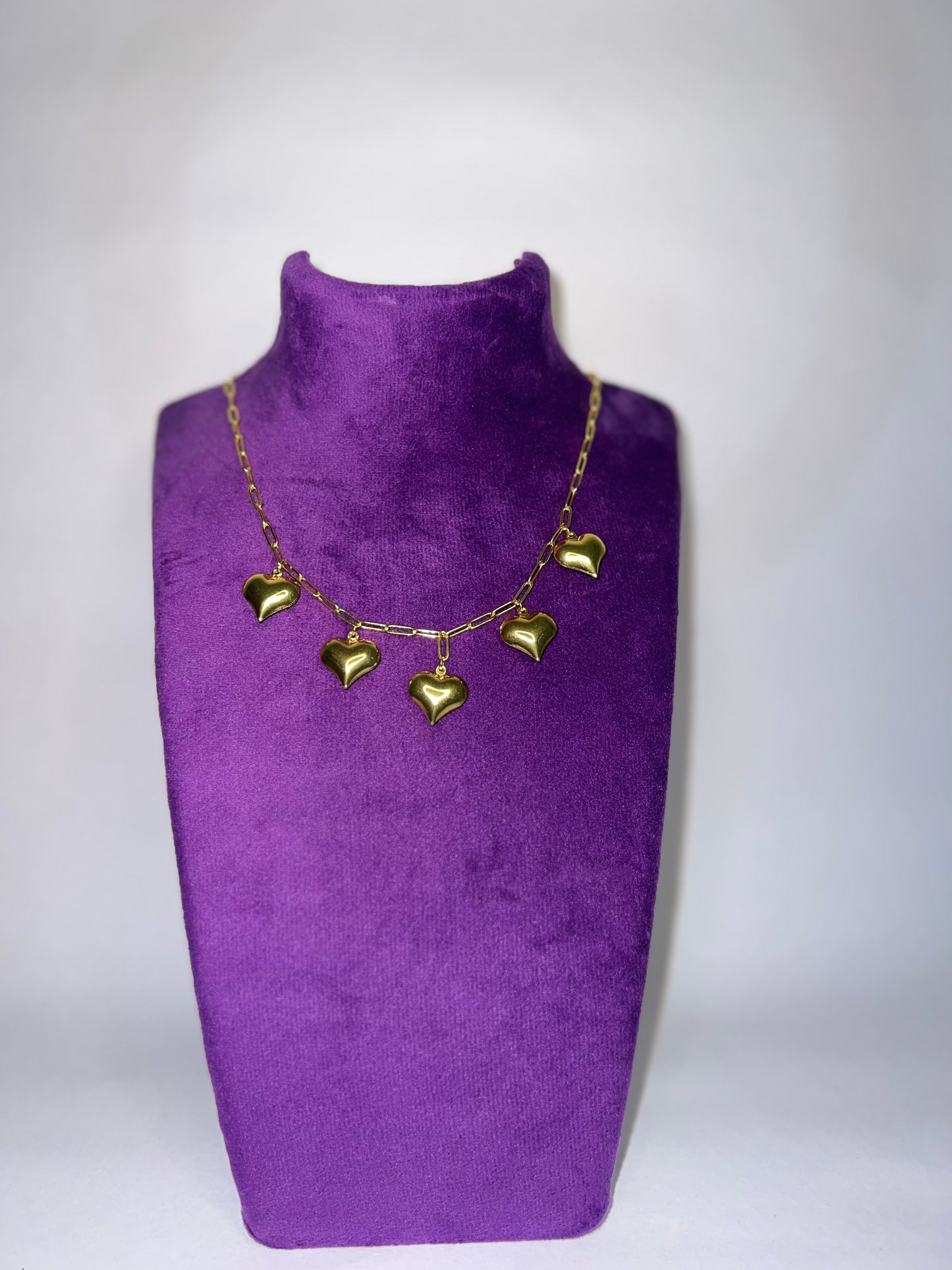 Brass Heart Necklace - 18k Gold Plated