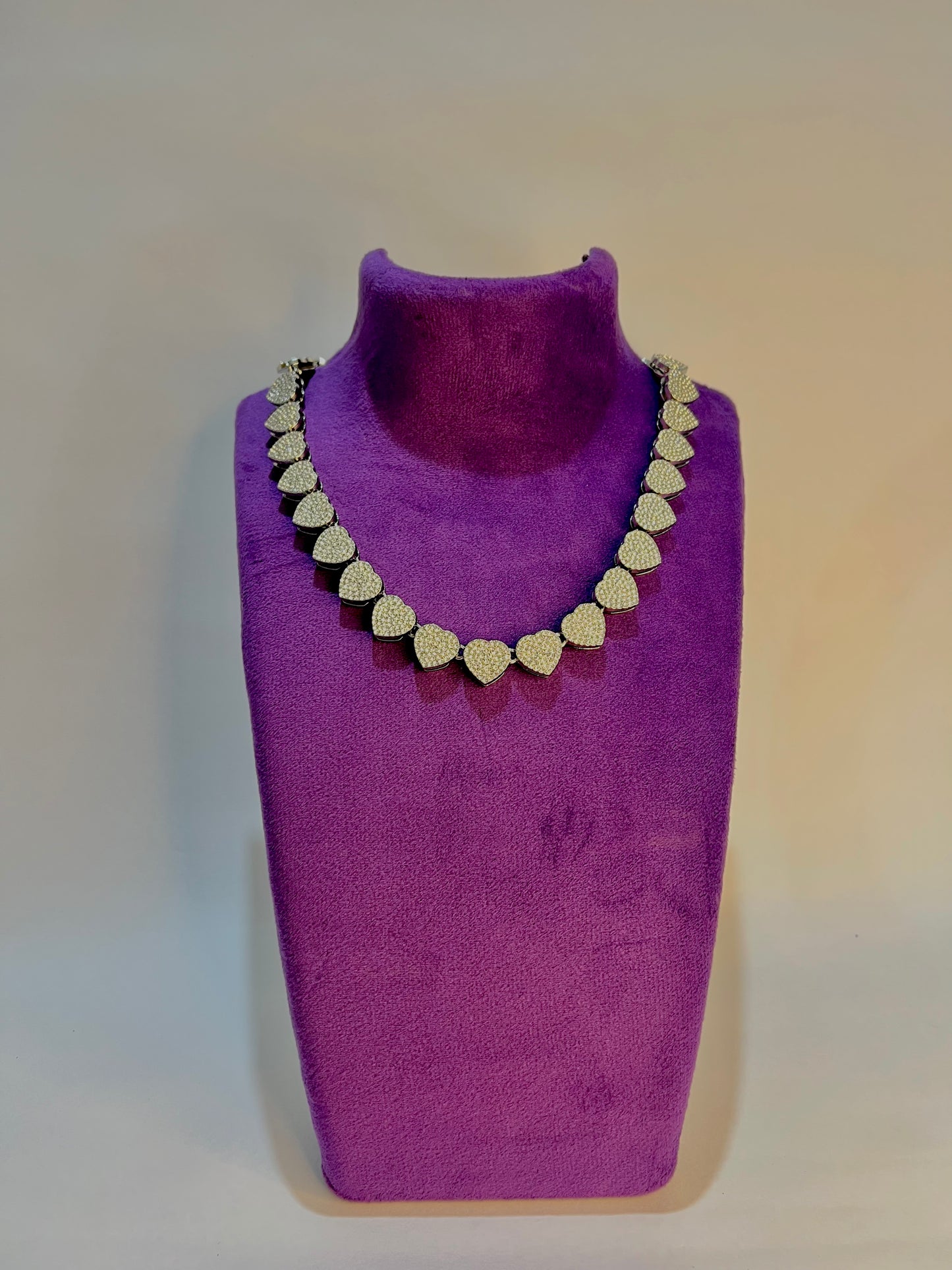 Rhinestone Silver Plated Zircon Love Necklace