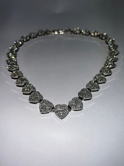 Rhinestone Silver Plated Zircon Love Necklace