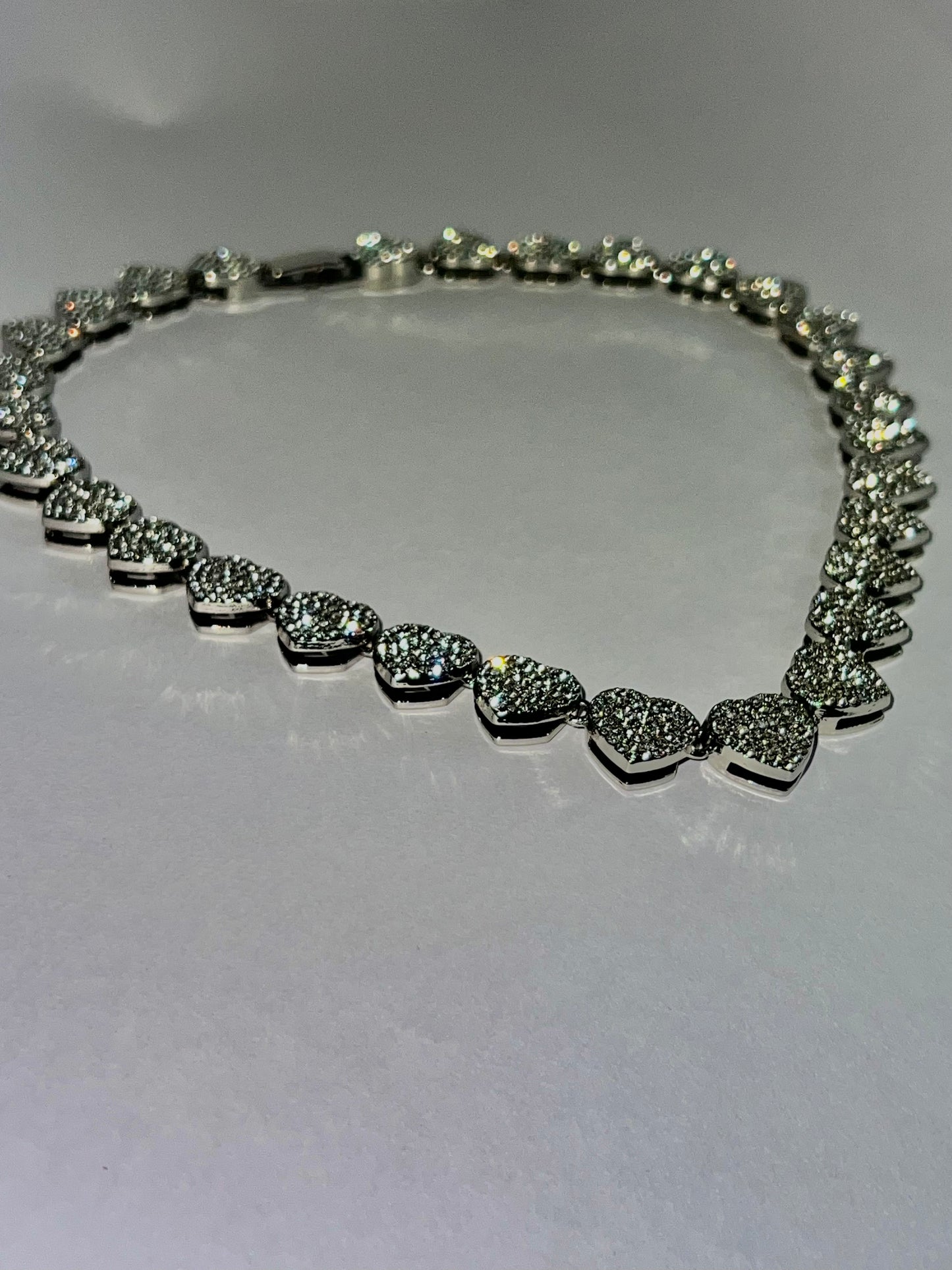 Rhinestone Silver Plated Zircon Love Necklace