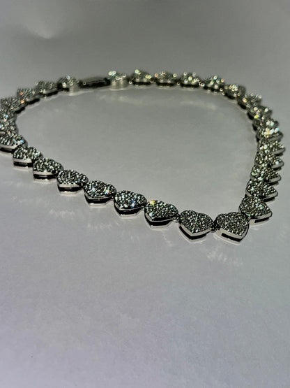 Rhinestone Silver Plated Zircon Love Necklace