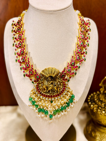 Krishna Kili Kantika - Statement Jadau kundan Necklace