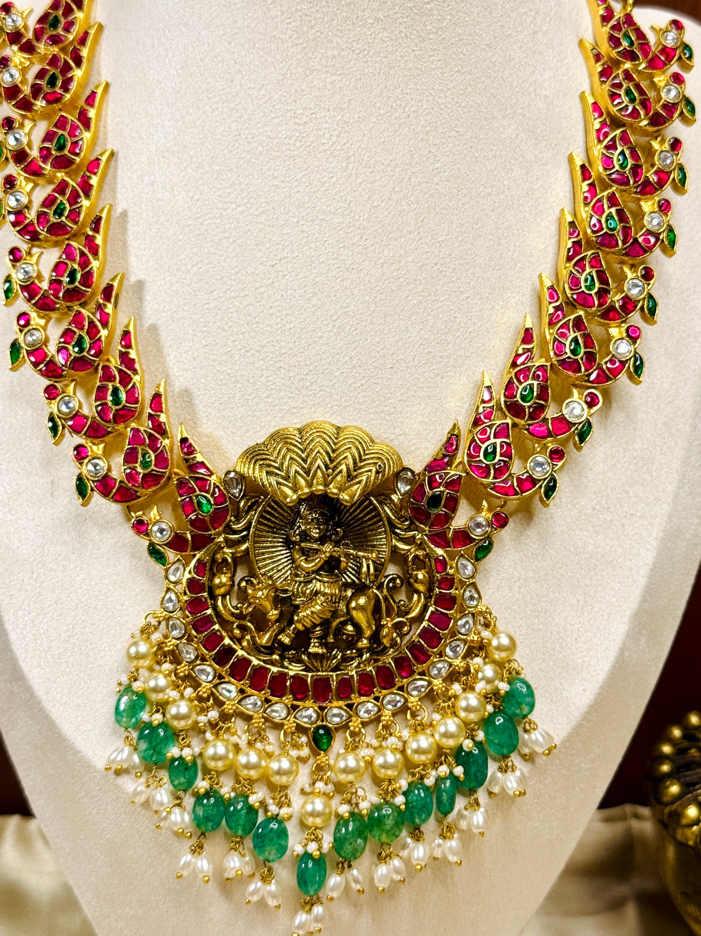 Krishna Kili Kantika - Statement Jadau kundan Necklace