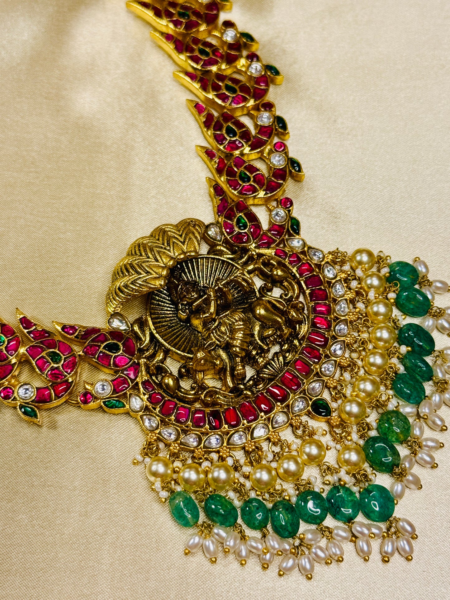 Krishna Kili Kantika - Statement Jadau kundan Necklace