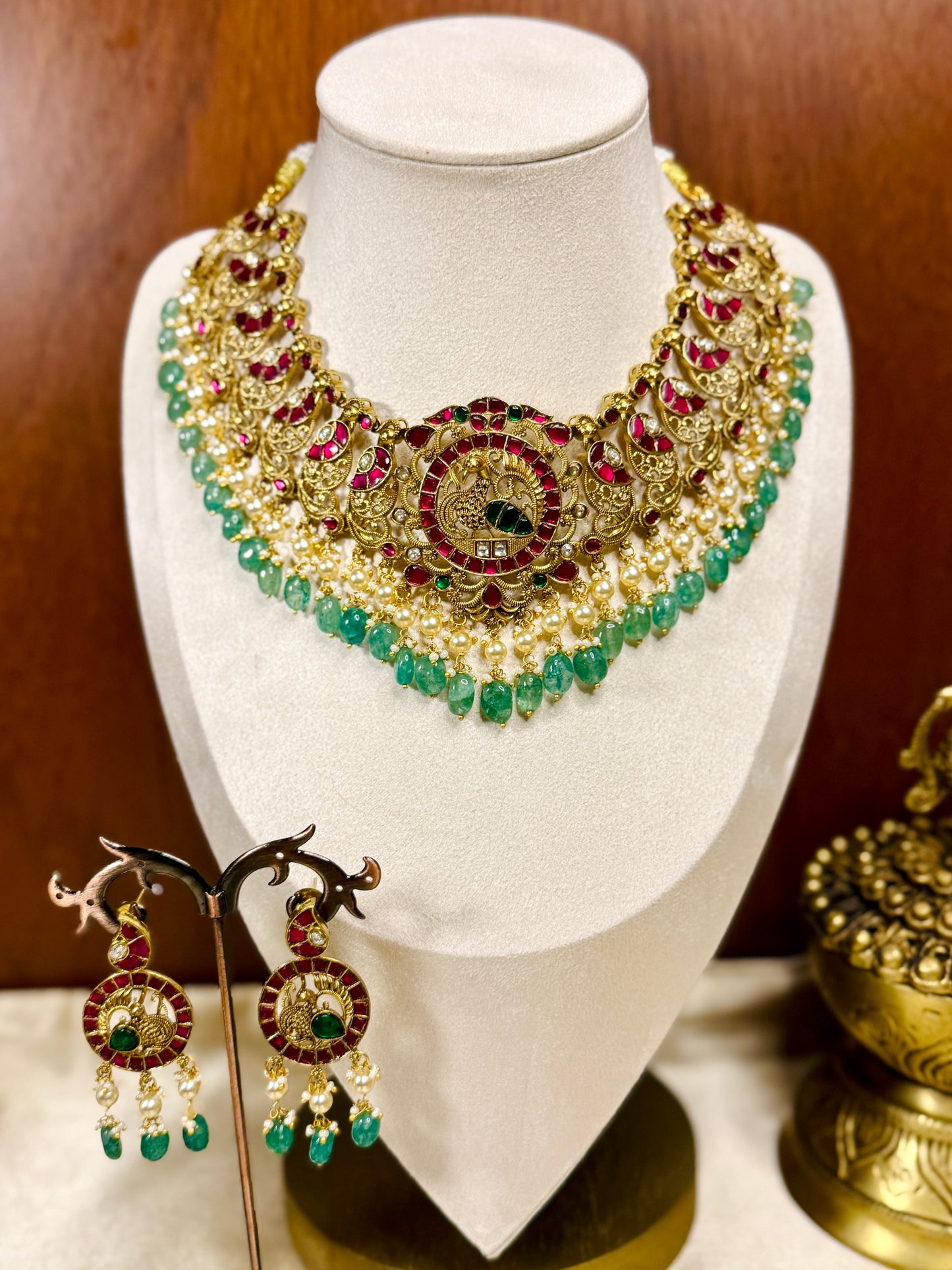 Mayura Vaibhava – Original Jadau Kundan Peacock Necklace Set