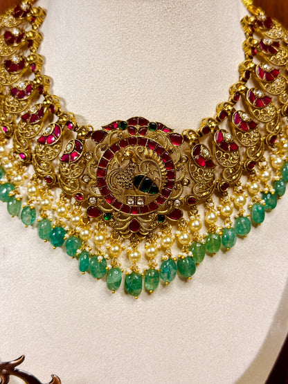 Mayura Vaibhava – Original Jadau Kundan Peacock Necklace Set