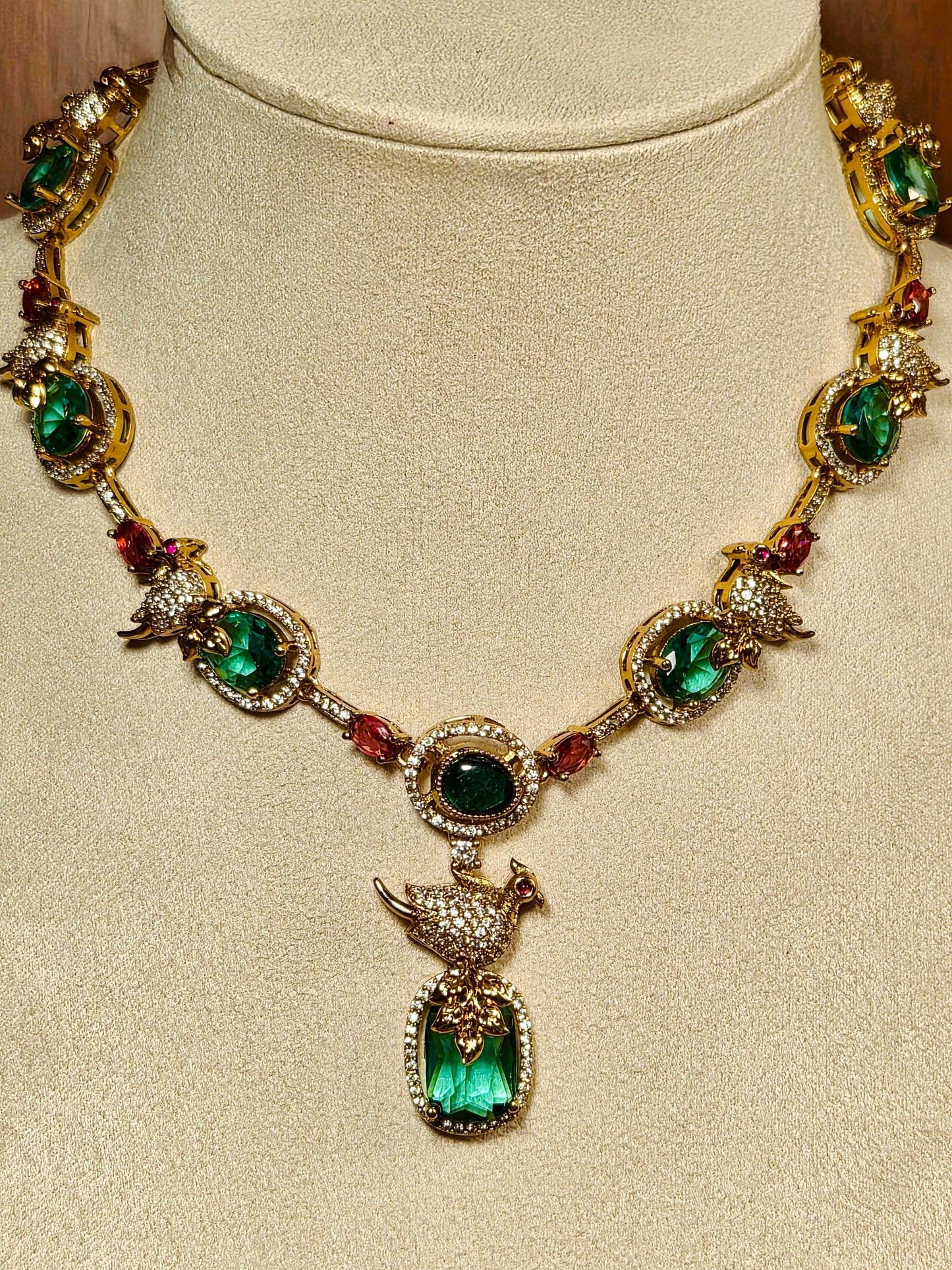 Shukarangi – Multicolour Heritage Parrot Necklace Set.