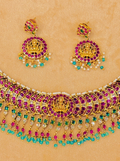 Lakshmi Vilasa Kantika – Premium Kemp & Kundan Choker Set
