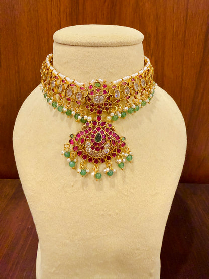 Tarangini Trimaya – Premium Kemp & Kundan Three-Way Convertible Choker